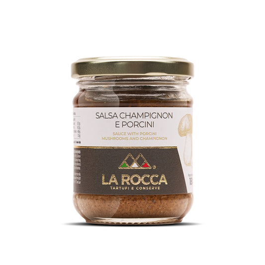 La Rocca Pilzsauce mit Champignons und Steinpilzen – Salsa Champignon e Porcini im Glas aus Italien