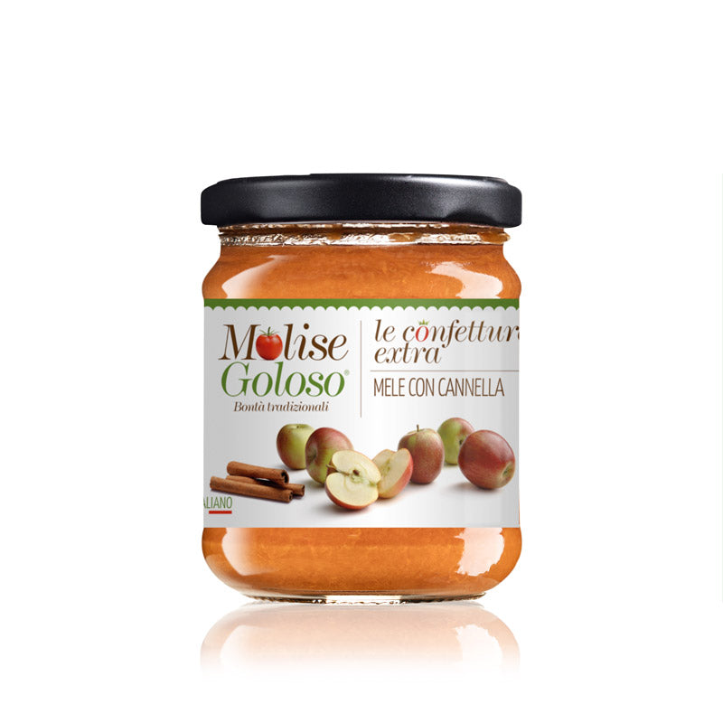 Molise Goloso Apfel-Zimt Konfitüre – Italienische Fruchtaufstrichspezialität mit Äpfeln und Zimt im Glas