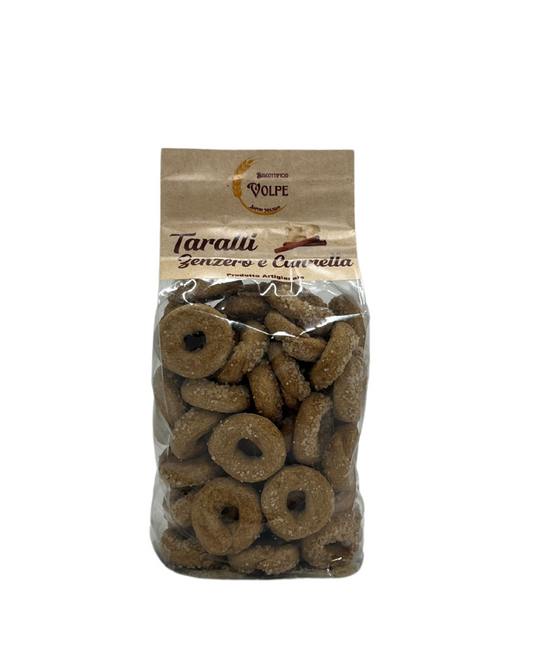 Taralli mit Ingwer und Zimt von Volpe – handgemachtes italienisches Gebäck in transparenter Verpackung