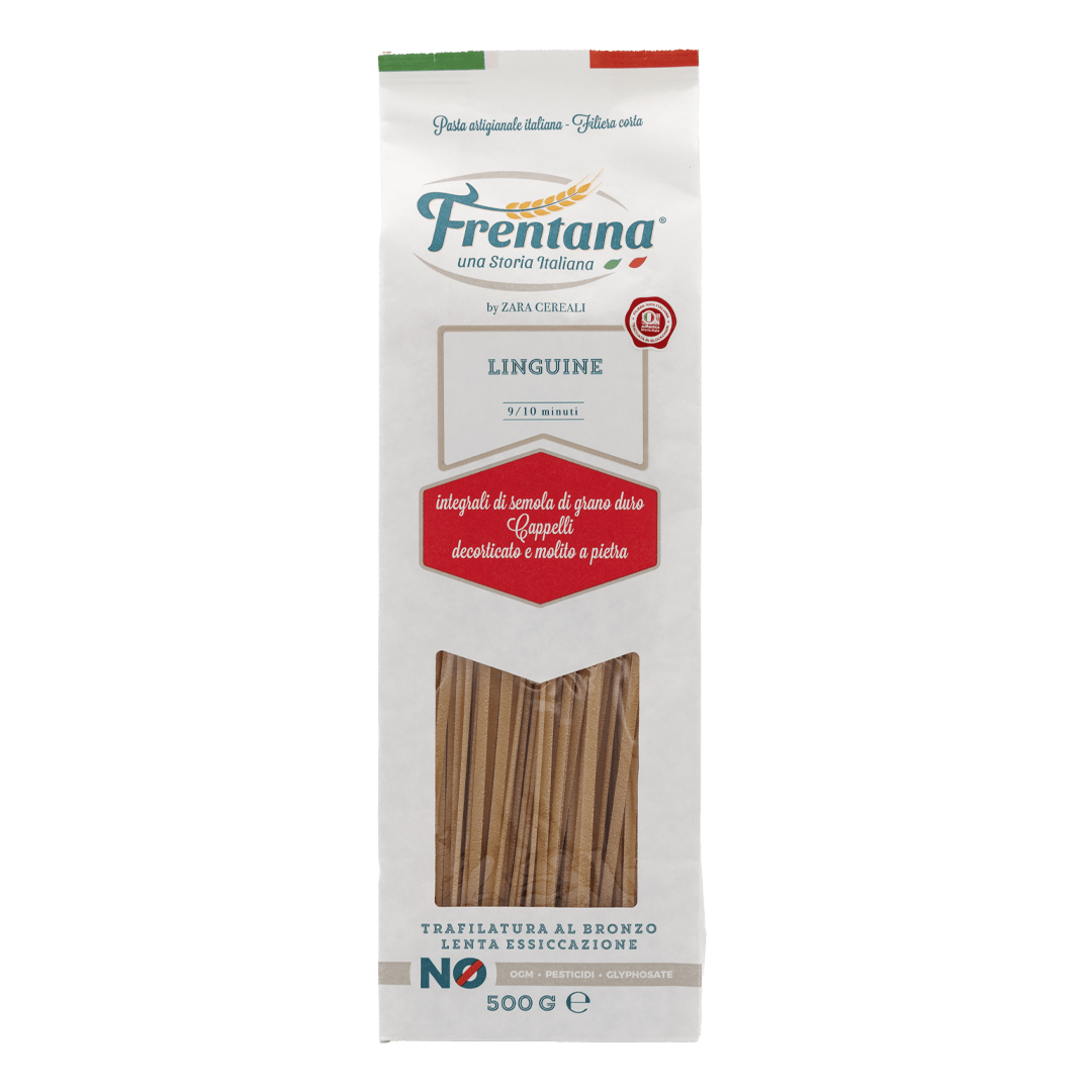 Frentana Linguine aus Vollkorn-Senatore-Cappelli-Hartweizengrieß – traditionelle italienische Pasta mit Bronzeform gepresst, 500 g