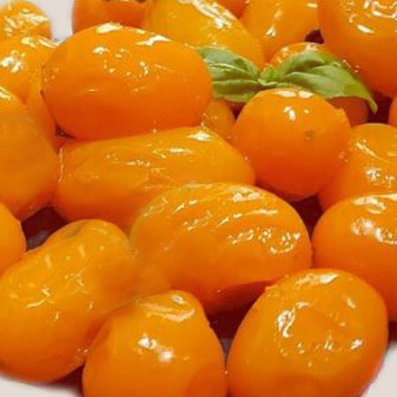 Gelbe Kirschtomaten natur - Detailansicht