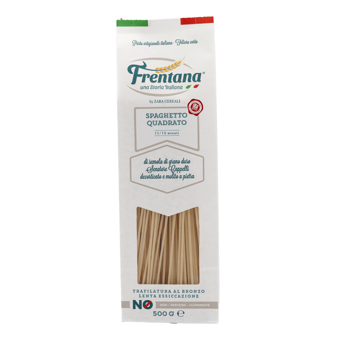 Frentana Spaghetto Quadrato aus Senatore Cappelli Hartweizengrieß – italienische Bronzepasta in 500 g Packung
